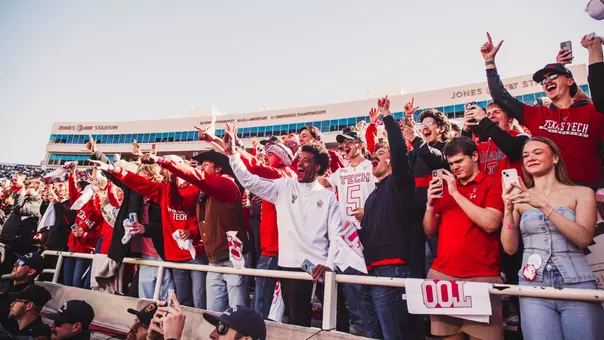 Texas Tech's student section is packed to capacity prior to the Red Raiders' 2025 home game versus BYU.