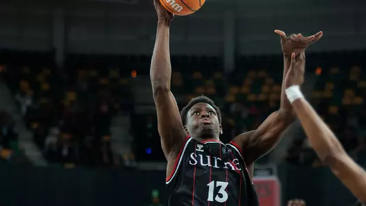 Bassala Bagayoko puts up a shot while playing for Bilbao Basket in Spain.