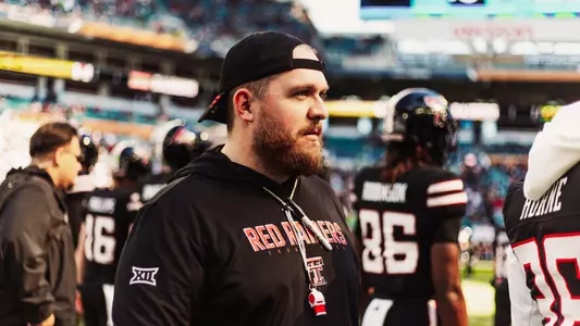 Josh Haverfield on the field at a Texas Tech Football game