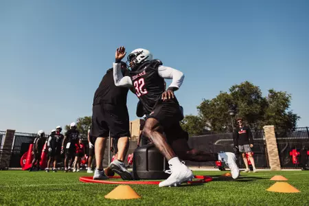 Texas Tech Football Fall Camp Practice on August 6, 2026 in Lubbock, TX. (Photo by Jacob Reiner/Texas Tech Athletics)