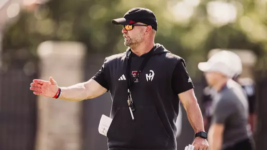 Dave Martin at Texas Tech Football Fall Camp Practice on August 9, 2026 in Lubbock, TX. (Photo by Texas Tech Athletics)