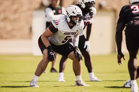 Ludwig lined up on the line of scrimmage.