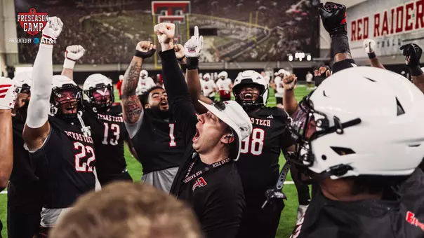 Shiel Wood fires up his defense during an early Texas Tech preseason practice prior to the 2026 campaign.