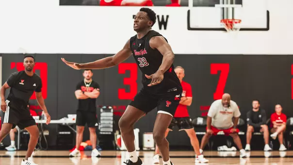 Bassala Bagayoko goes through a drill during an out of season workout.