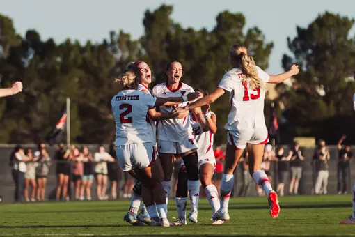 Kaitlyn Giametta celebrates her first career brace during Tech's 3-0 win over Kent State