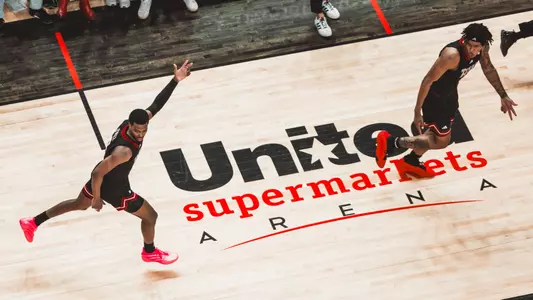 Donovan Atwell celebrates after hitting a 3-pointer.