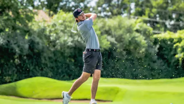 Ben Gregg tees off at the Olympia Fields Country Club.