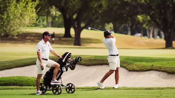 Adam Bresnu with Greg Sands during the Ben Hogan Collegiate Invitational