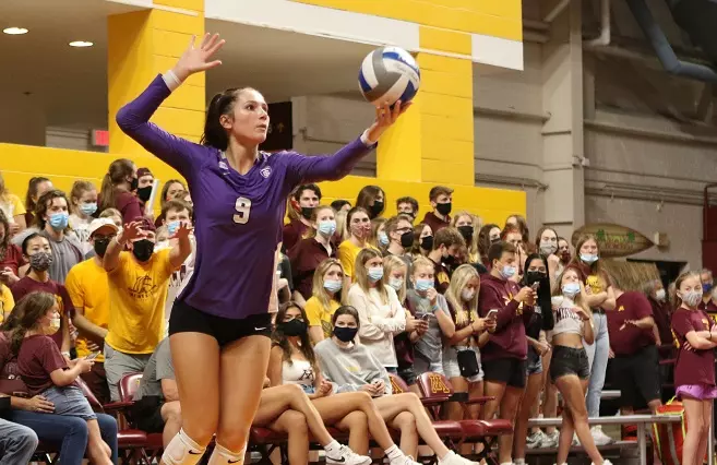 Women's Volleyball: University of St. Thomas vs. No. 11 University of Minnesota (September 16, 2021) at Maturi Pavillion