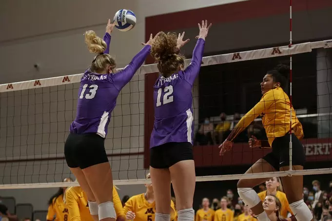 Women's Volleyball: University of St. Thomas vs. No. 11 University of Minnesota (September 16, 2021) at Maturi Pavillion