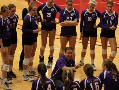 Back to wall, Volleyball rallies to win in 5 Image