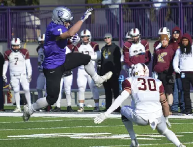 Football hurdles into NCAA round 2, wins 47-8 Image