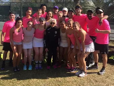 Tennis teams wear pink to support Mary Jo Image