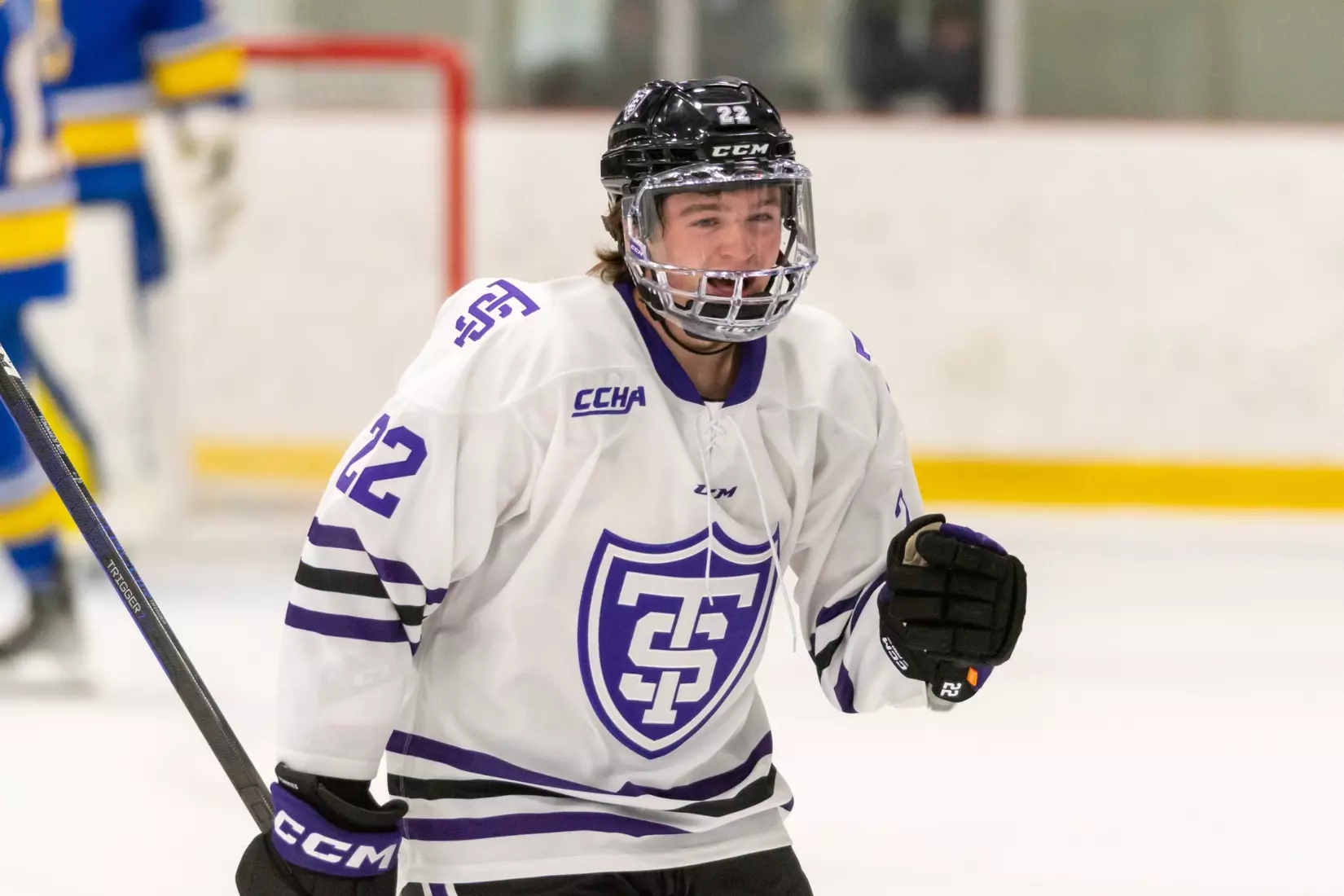 Mack Byers, celebration, Men's Hockey, MH, MHK, Alaska Fairbanks