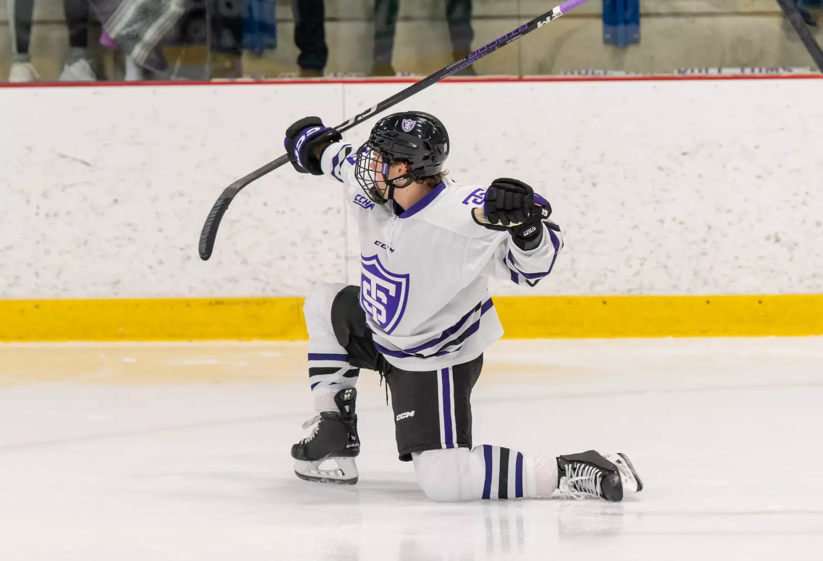 celebration, Luc Laylin, Men's Hockey, MH, MHK, Alaska Fairbanks