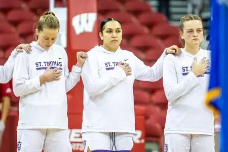 Madison, WI -  during a non-conference game against Wisconsin on Sunday, December 11, 2022. The Badgers defeated the Tommies 72-64. (Photo by Kodiak Creative/Jimmy Naprstek)
