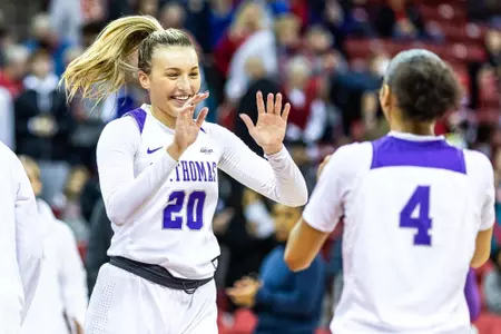 Madison, WI - Sammy Opichka (20) during a non-conference game against Wisconsin on Sunday, December 11, 2022. The Badgers defeated the Tommies 72-64. (Photo by Kodiak Creative/Jimmy Naprstek)