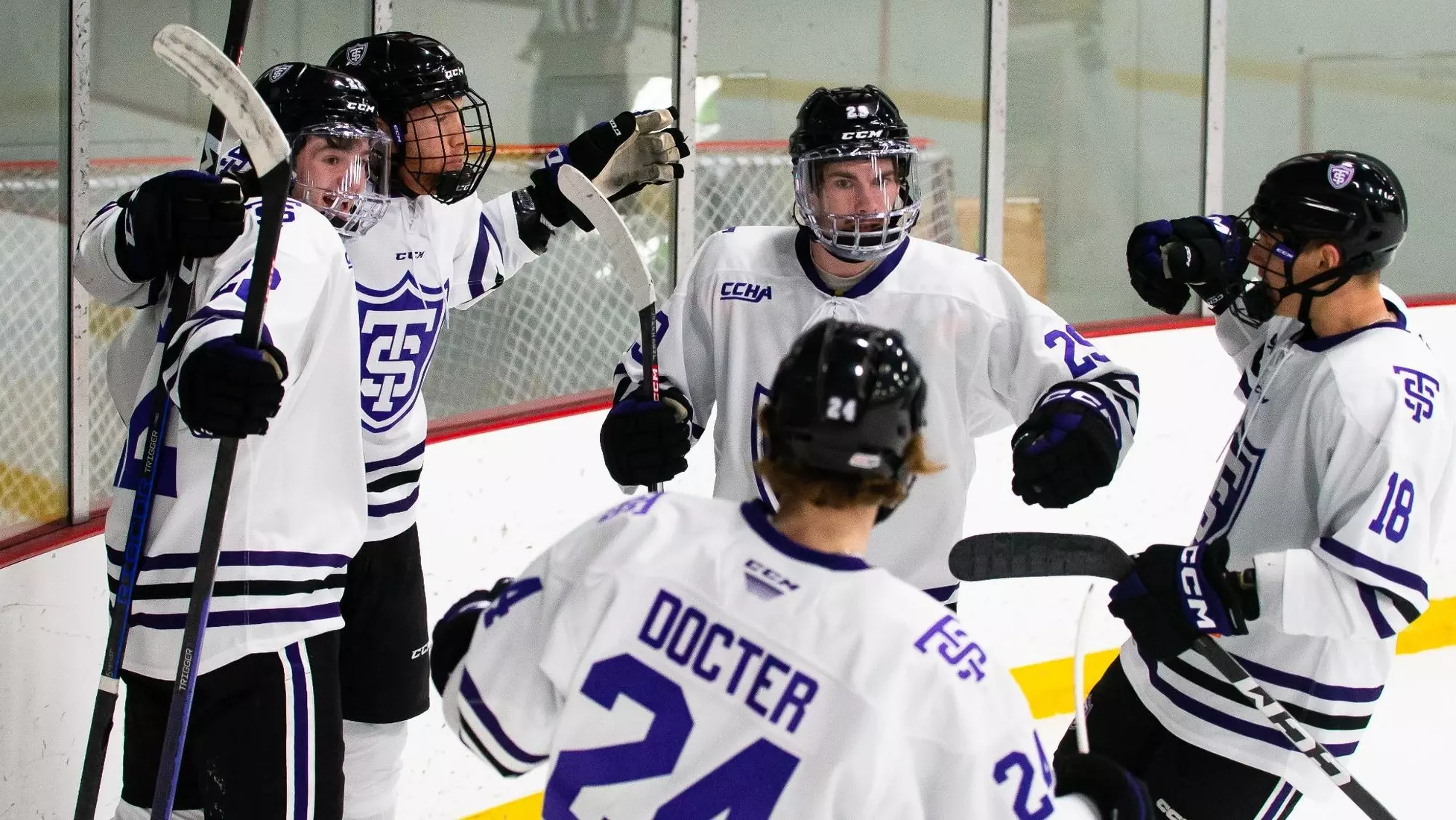 team, goal, celebration, MHK, Men's Hockey, Michigan Tech, 11/18