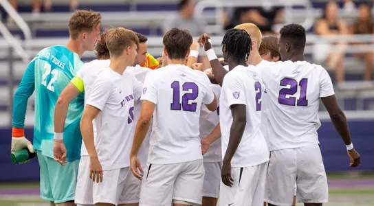 Men's Soccer huddle
