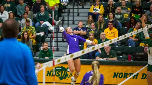 Ellie Gustafson goes for an attack