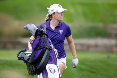 St. Thomas women’s golf plays 18 holes on the second day of the Big O Classic at Oak Hills CC in Omaha, Nebraska on October 03, 2023.