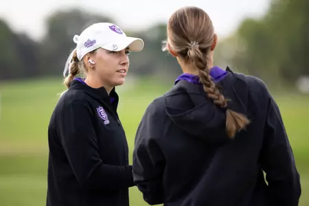 St. Thomas women’s golf plays 18 holes on the second day of the Big O Classic at Oak Hills CC in Omaha, Nebraska on October 03, 2023.