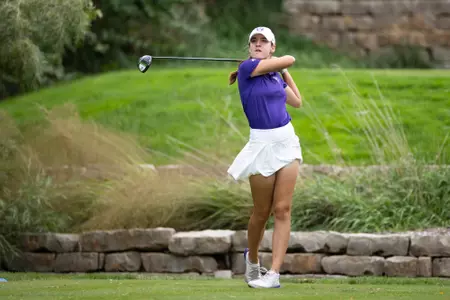 St. Thomas women’s golf plays 18 holes on the second day of the Big O Classic at Oak Hills CC in Omaha, Nebraska on October 03, 2023.