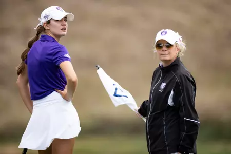 St. Thomas women’s golf plays 18 holes on the second day of the Big O Classic at Oak Hills CC in Omaha, Nebraska on October 03, 2023.