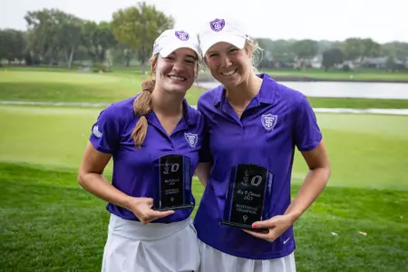 St. Thomas women’s golf plays 18 holes on the second day of the Big O Classic at Oak Hills CC in Omaha, Nebraska on October 03, 2023.