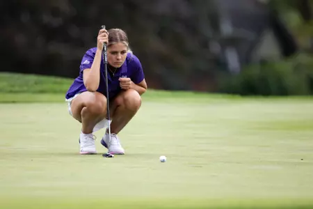 St. Thomas women’s golf plays 18 holes on the second day of the Big O Classic at Oak Hills CC in Omaha, Nebraska on October 03, 2023.
