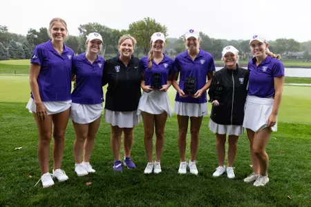 St. Thomas women’s golf plays 18 holes on the second day of the Big O Classic at Oak Hills CC in Omaha, Nebraska on October 03, 2023.