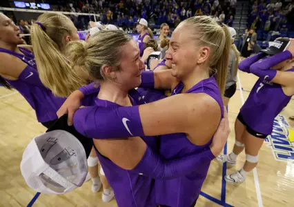 BROOKINGS, SD - November 25: 2025 Summit League Volleyball Championship at First Bank & Trust Arena on November 25, 2025 in Brookings, South Dakota. (Photo by Dave Eggen/Inertia)
