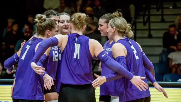 St. Thomas Volleyball Team Huddle