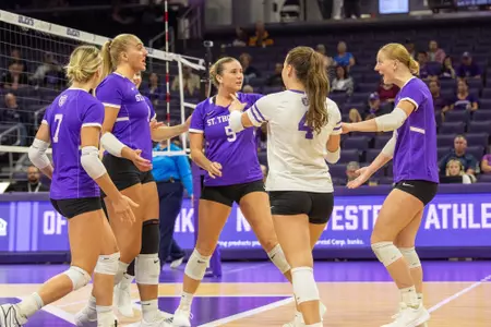 Celebration, Morgan Kealy and Anya Schmdit, at Northwestern on Sept. 18, 2025.
