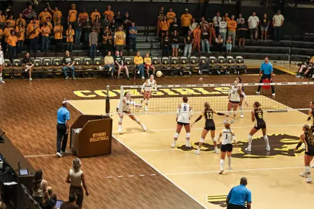 St. Thomas Volleyball fell to Wyoming in three sets to close the Rumble in the Rockies Sunday, August 30.