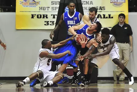 Scuffle for the ball vs. MTSU