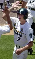Sophomore Michael Aubrey earned his second preseason All-America designation of the 2002 season, earning a spot on the Louisville Slugger/</i>Collegiate Baseball</i> squad.