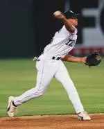 Sophomore third baseban Anthony Giarratano launched his first home run of the season on Saturday before the rain hit and caused the delay until tomorrow.