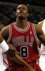 Former Tulane standout Linton Johnson in action for the Chicago Bulls during an exhibition game against the New Orleans Hornets (Photo by Ned Dishman).