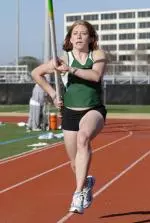 Freshman Lindsey Karlik set a new school record in the pole vault on Friday.