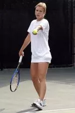 Sophomore Jenny Kuhn defeated Karem Harboe, 7-5, 6-0, in No. 2 singles play and combined with Dorottya Magas to win in No. 2 doubles action in Saturday's 6-1 win over Ole Miss.