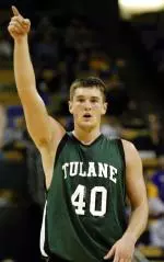 Vytas Tatarunas came off the bench to lead the Green Wave with 14 points and six rebounds in Saturday night's win over USF. (Photo by Ned Dishman)