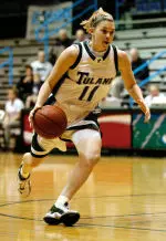 Jami Montagnino hit four three-pointers en route to a career high 14 points at Memphis.