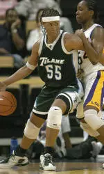 Center Alendra Brown tied her career high with nine rebounds and scored 10 points in the Green Wave's 58-40 win over Marshall.