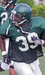 Junior defensive back Louis Thomas was one of six former walk-ons to be awarded a scholarship following Wednesday's practice.