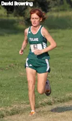 Aubrey Phillips led Tulane runners to the finish line at the Green Wave Invitational