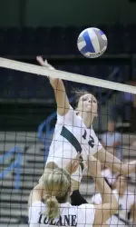 Lindsey Shepard posted six blocks, four kills and three digs