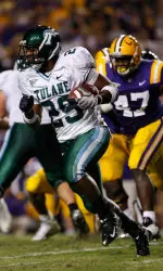 Nathan Austin scored his first collegiate touchdowns, as Tulane fell to Houston 42-14 Saturday night.