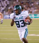 Senior Brian King was on the receiving end of a 45-yard scoring strike from quarterback Kevin Moore during Wednesday's spring practice.