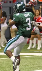 Junior wide receiver Chris Dunn made the catch of the day with a diving grab of a Joe Kemp offering on Monday afternoon.